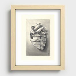 wooden heart Recessed Framed Print