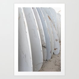 Surfboard waiting for surfers to catch a wave | Travel photography at the beach in summer Art Print