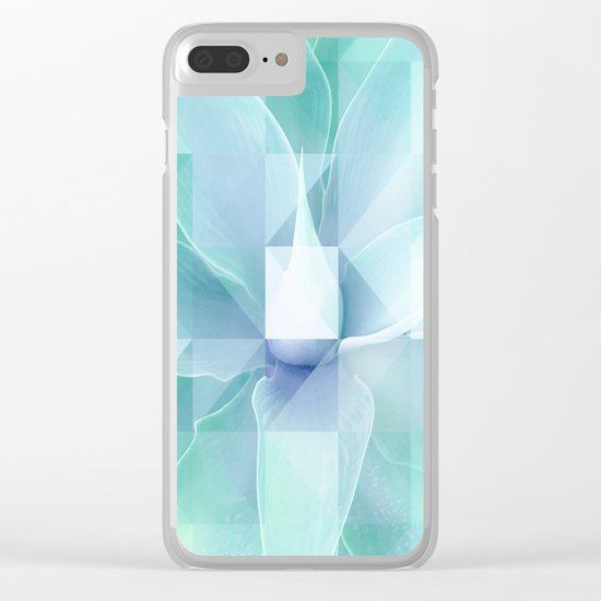 Soft Geo Agave - Aqua and blue Clear iPhone Case