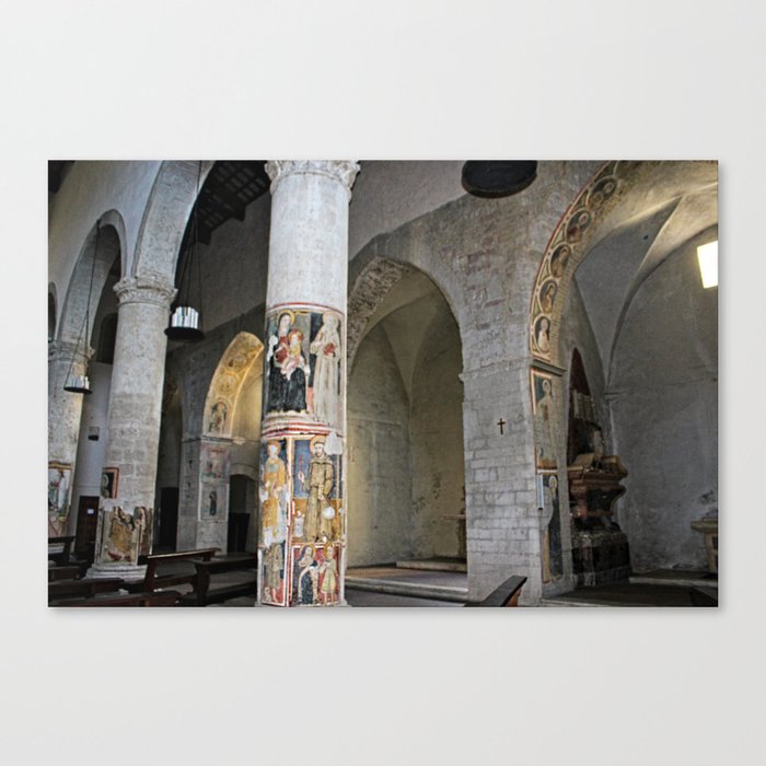 Religious Medieval Paintings, Saint Francis Church, Narni, Italy Canvas Print