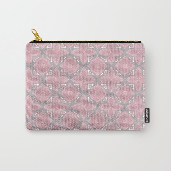 Fashionable pink and grey geometric pattern Carry-All Pouch