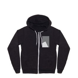 Grey & White Abstract Zip Hoodie