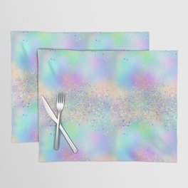 Pretty Holographic Glitter Rainbow Placemat