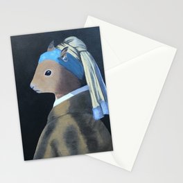Squirrel with a Pearl Earring Stationery Card
