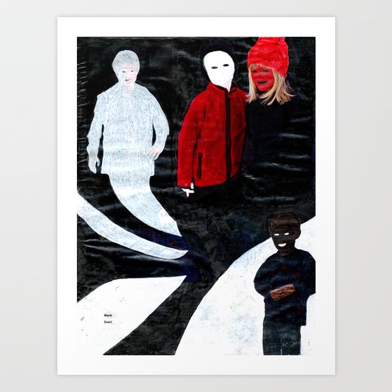 Mørk Svart Art Print