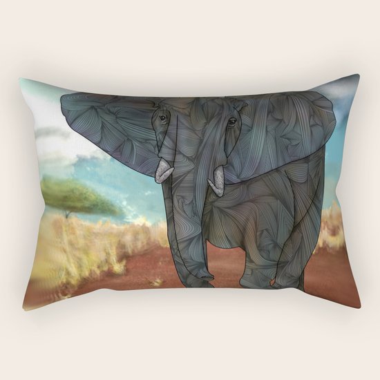 African Elephant Rectangular Pillow