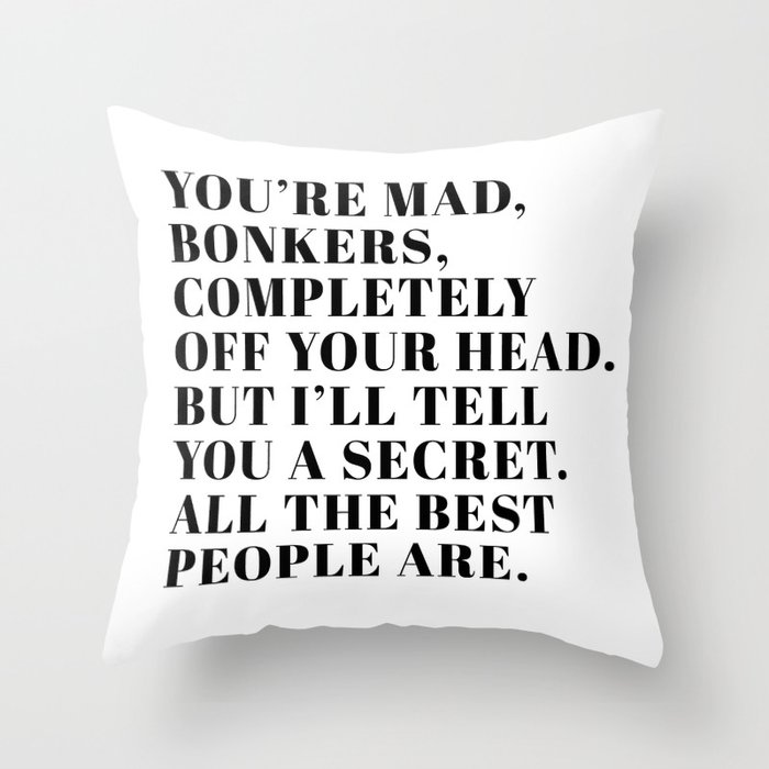 mad hatter Throw Pillow