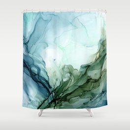 Nature Landscape Inspired Abstract Flow Painting 2 Shower Curtain