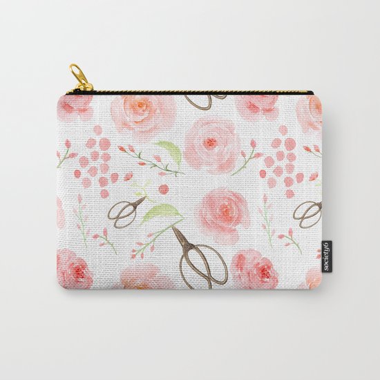 Summer Flowers Flower Floral Pink Vintage Roses #Society6 Carry-All Pouch