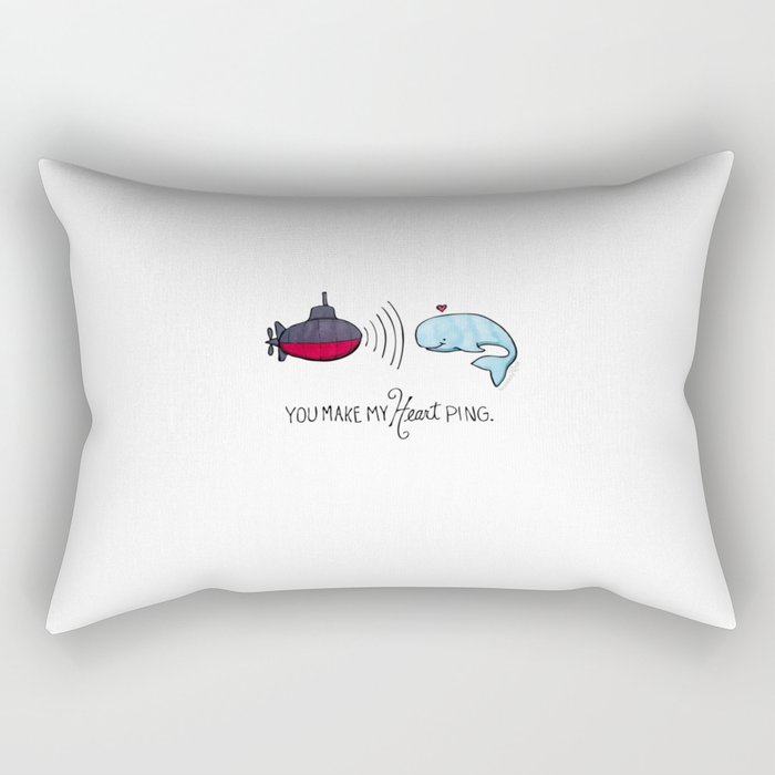 You Make My Heart Ping - Submarine Valentine Rectangular Pillow