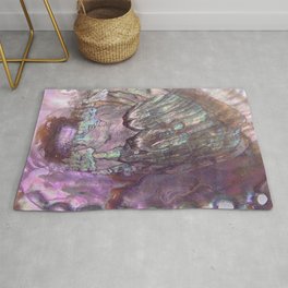 Shimmery Lavender Abalone Mother of Pearl Area & Throw Rug