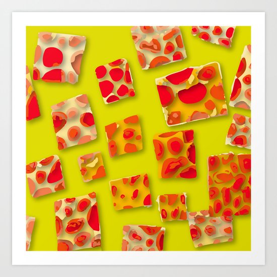 red spotted rectangles Art Print