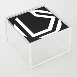 Black and white geometric modern Acrylic Box