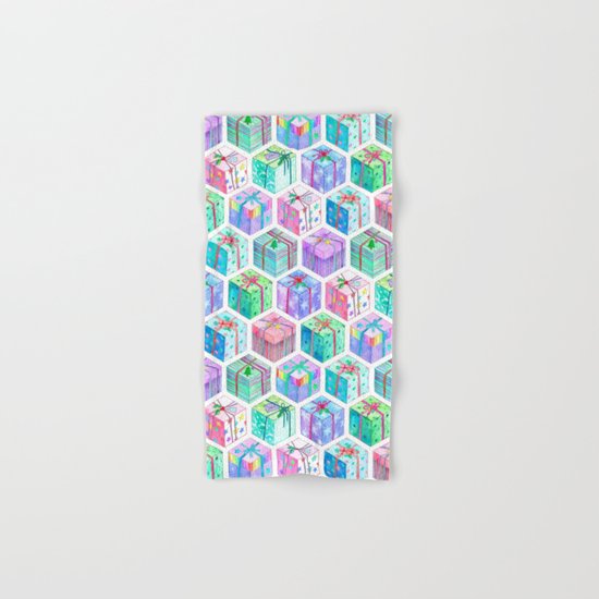 Christmas Gift Hexagons Hand & Bath Towel