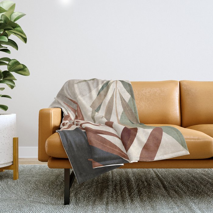 Abstract Art Tropical Leaves 11 Throw Blanket