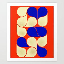 Mid-century geometric shapes-no10 Art Print