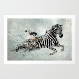 Save our world Art Print | Ink, Nature, Animal, Painting, Digital, Mixed Media 