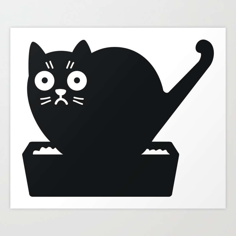 Surprised Cat Art Print By Roc21 Society6