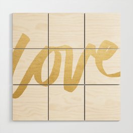 Love Gold White Type Wood Wall Art
