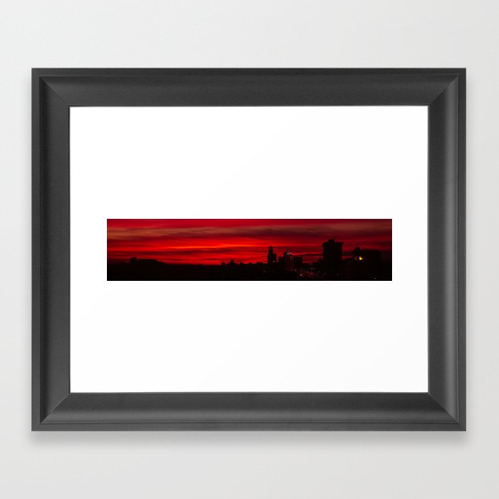 RED sunset Framed Art Print