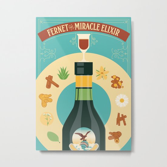 Fernet Branca The Miracle Elixir Metal Print By Kathleenmkowal Society6