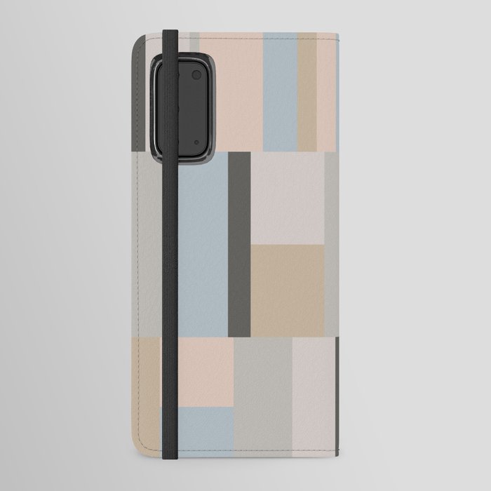 Pastel Shades Geometric Colorblock Pattern Android Wallet Case