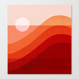 Abstraction_SUNRISE_SUNSET_RED_LANDSCAPE_POP_ART_0502A Canvas Print