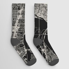 Memphis USA - B&W City Map Socks