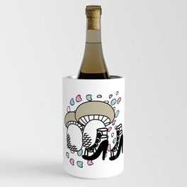 Mushroom & Fashion Shoes Line Art Wine Chiller