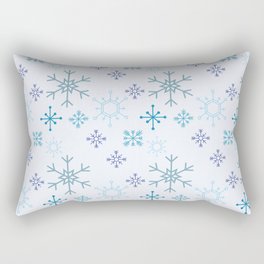 Snowy Blue Rectangular Pillow