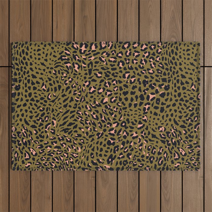 Leopard Spots Olive Outdoor Rug