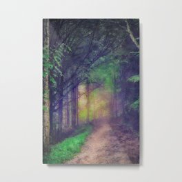 Magical forest watercolor painting Metal Print
