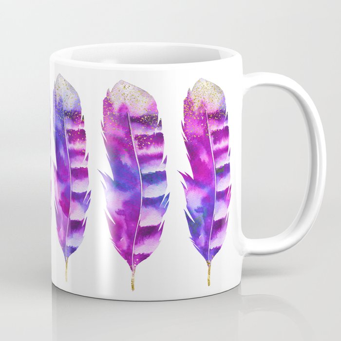 Pink Feathers watercolor painting Coffee Mug