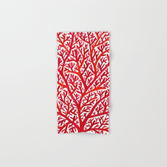 Red Fan Coral Hand & Bath Towel