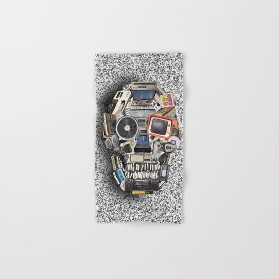 retro tech skull 5 Hand & Bath Towel