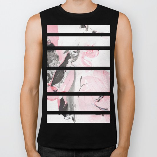 Pink and grey marble Biker Tank