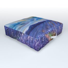 Fields of Lavender landscape painting by Vincent van Gogh Outdoor Floor Cushion