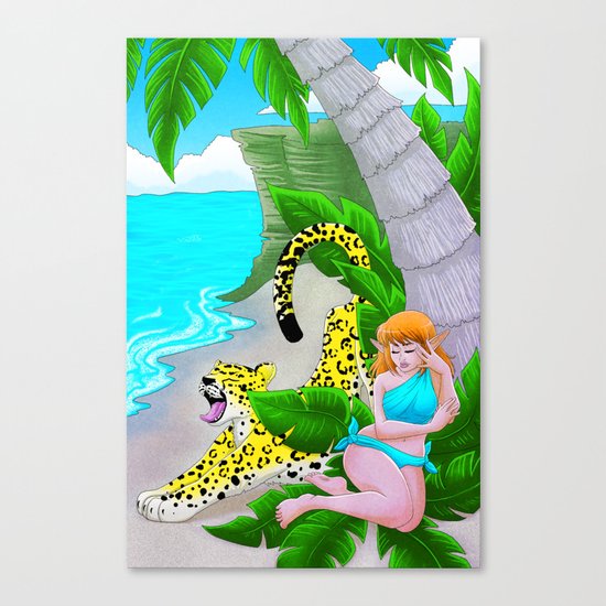 Pensive in Tropical Canvas Print
