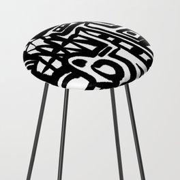 Abstract Art. Black and white contemporary art.  Counter Stool