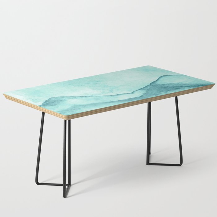 Sky Blue Watercolor Landscape Coffee Table