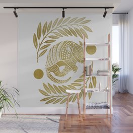 Sleepy Armadillo – Gold Metallic Silhouette Wall Mural