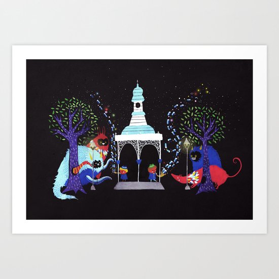 We only play to the night. Art Print