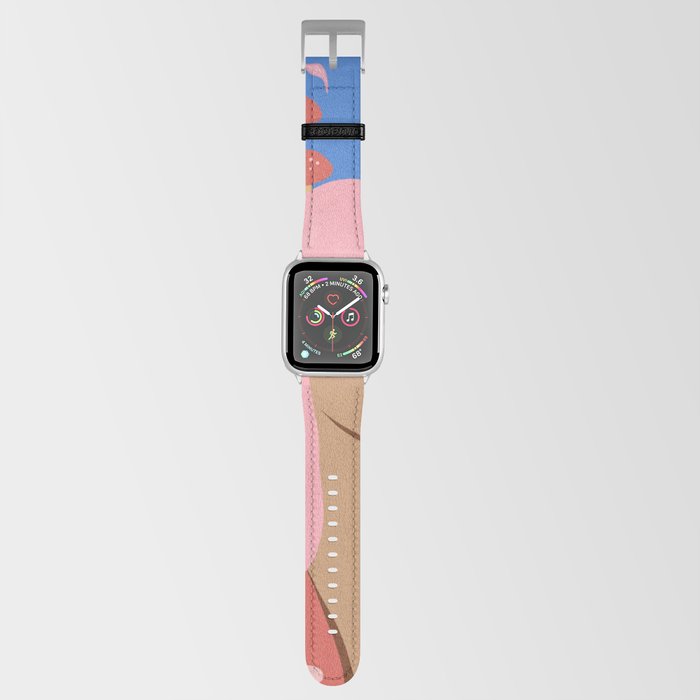 Magical girl with mushrooms navy blue Apple Watch Band