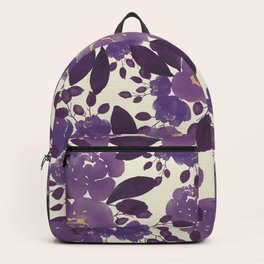 purple and gold backpack