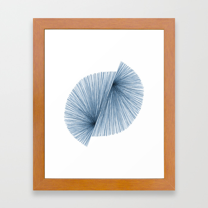 Mid Century Modern Indigo Blue Geometric Abstract Framed Art Print By Mininst Society6