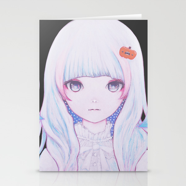 Ghost Girl Pumpkin Stationery Cards By Kaoruhasegawa Society6,Hand Line Drawing Tumblr