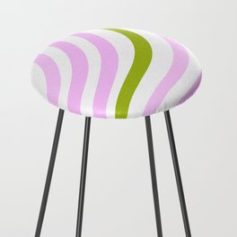 Pastel Pink and Green Stripes Counter Stool
