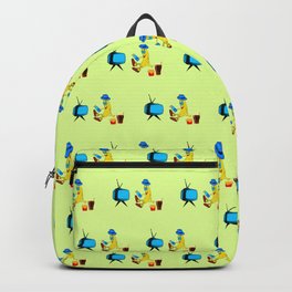 Funny Banana Watching TV Tropical Fruit Lover
 Backpack | Funnybanana, Graphicdesign, Funny, Relaxed, Fundesign, Watchingtv, Fries, Freemoments, Television, Imagined 