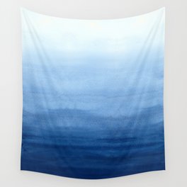 Blue Watercolor Ombré Wall Tapestry