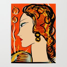 Portrait of a Woman Art Deco  Poster